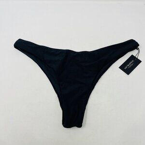 Ocean‎ Blues Womens Large Cheeky Slim Coverage Swim Bikini Bottoms in Black 1546